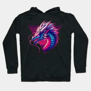 Cool Neon Retro dragon magical Creature Hoodie